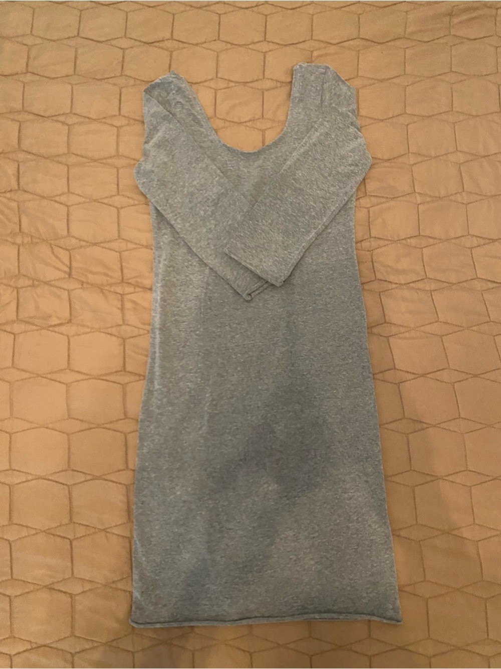 H&M Light Grey Scoop Neck Long Sleeve Dress size S